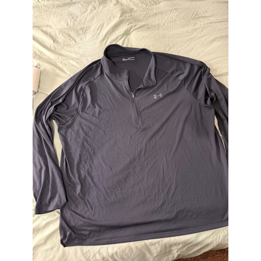 Under Armour Mens 4XL HeatGear Quarter Zip Pullover Navy Blue Loose Fit Top